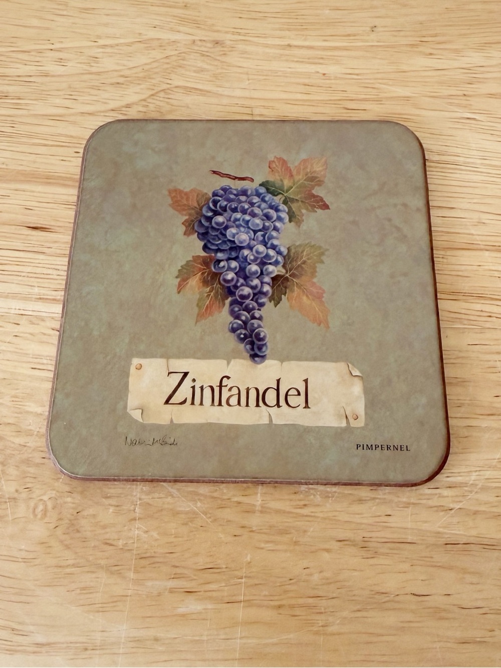 Pimpernel England Vineyard Grapes Cork Coasters Set of 6 Wine Country Barware - Picture 11 of 13